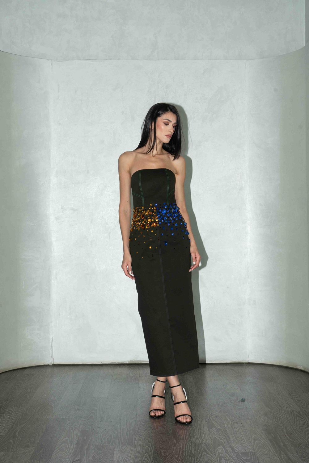 Crystal Embellished Maxi Dress