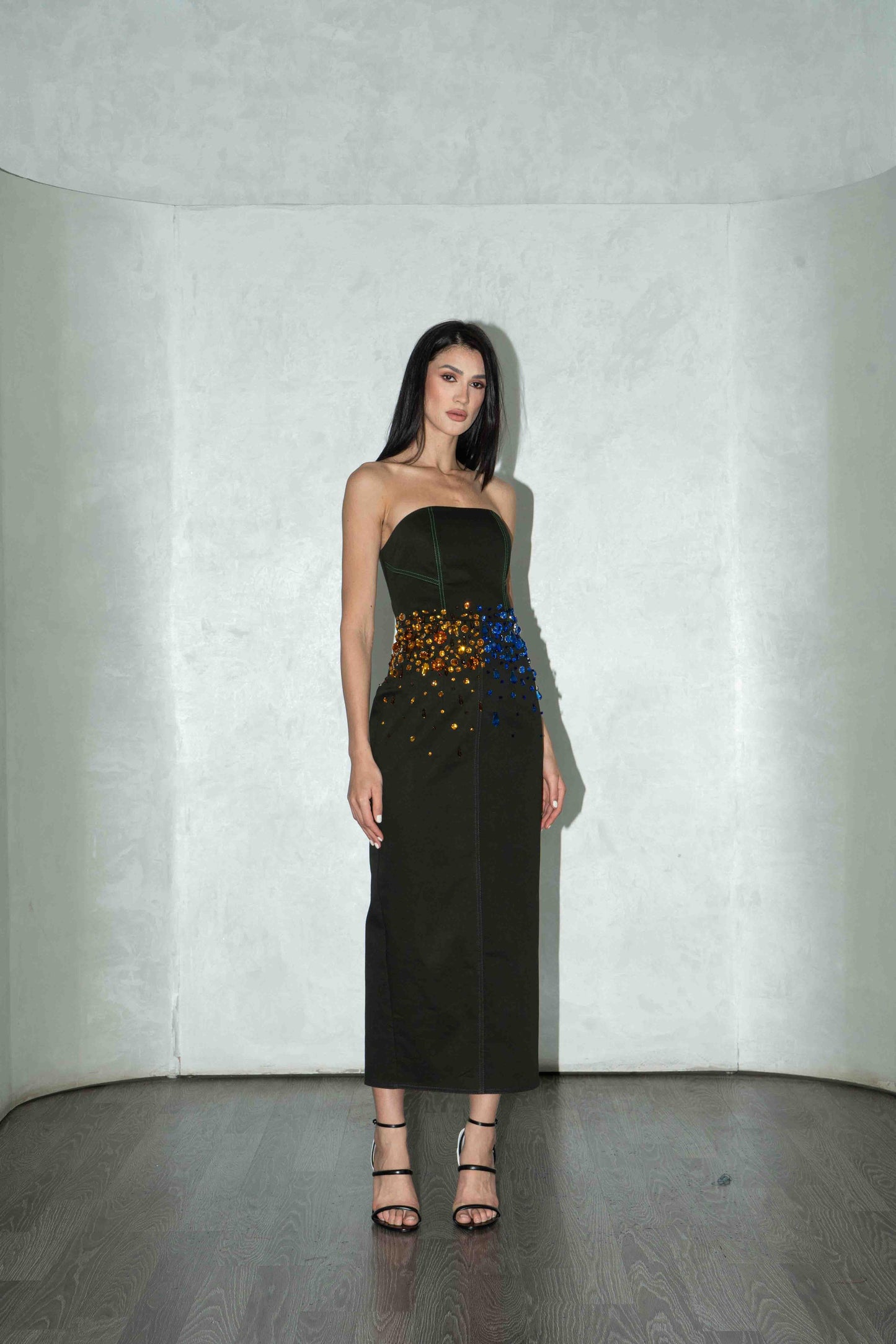 Crystal Embellished Maxi Dress