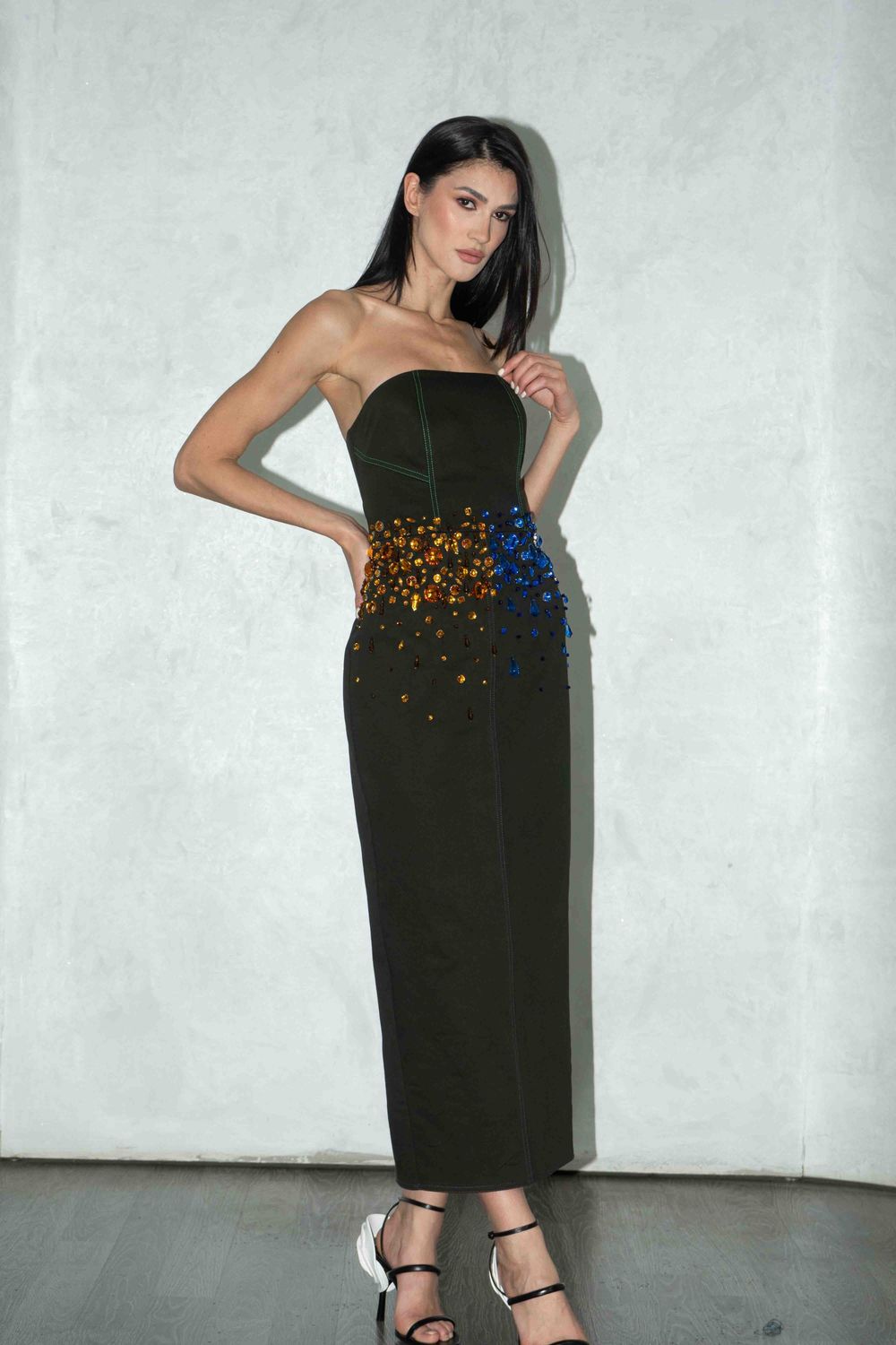 Crystal Embellished Maxi Dress