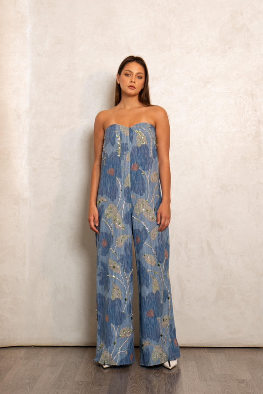 Denim Garden Jumpsuit