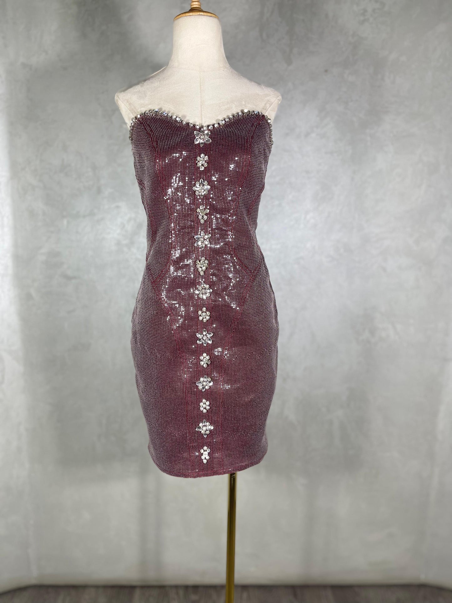 Chocolate Crystals Mini Dress