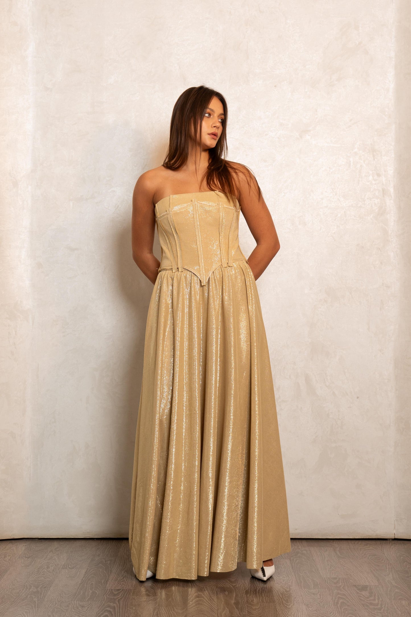 Champagne Corset Set