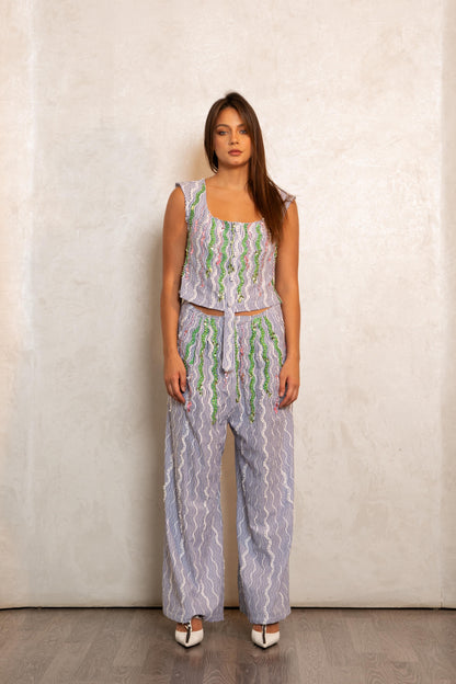 Green Hues Embellished Set