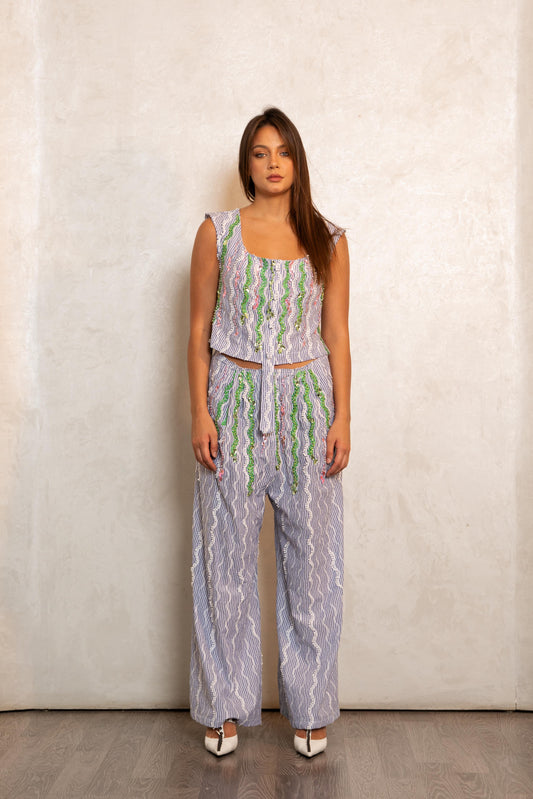 Green Hues Embellished Set