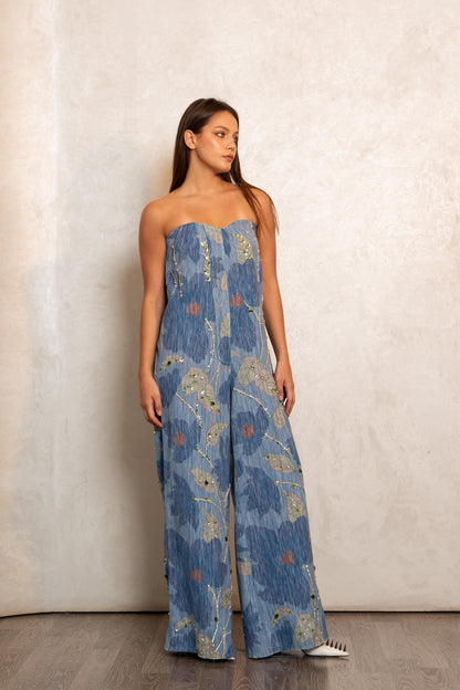 Denim Garden Jumpsuit
