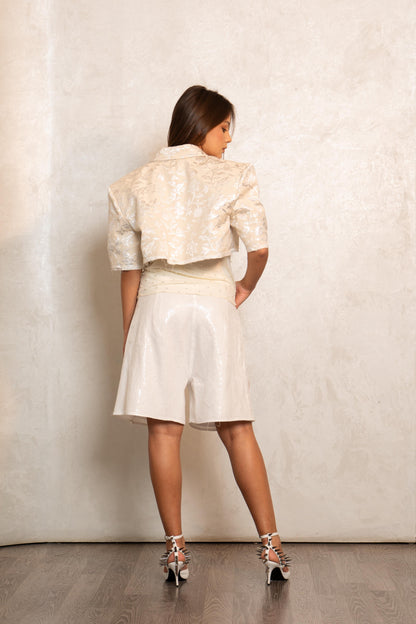 Ivory Cropped Blazer